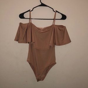 Off the shoulder nude bodysuit from Forever 21